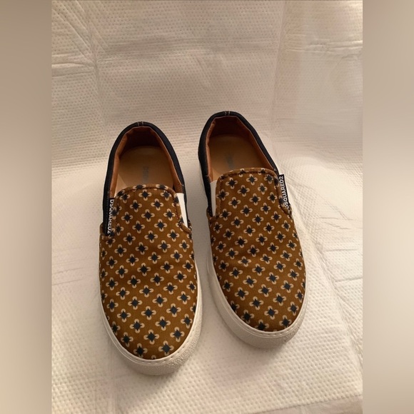 DSQUARED2 Other - DSQUARED2 Canvas / Denim Brown & Navy Slip On Sneaker Mens 41 EU-8 US RARE H2F‍‍